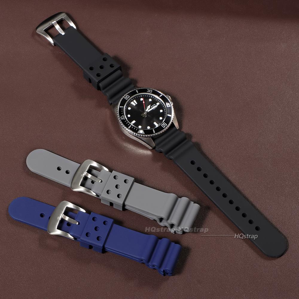 20mm 22mm Silikonarmband für Seiko Uhrenarmband Herren Damen Sport Wasserdicht Tauchen Gummi Handgelenkarmband Zubehör Universelles Band