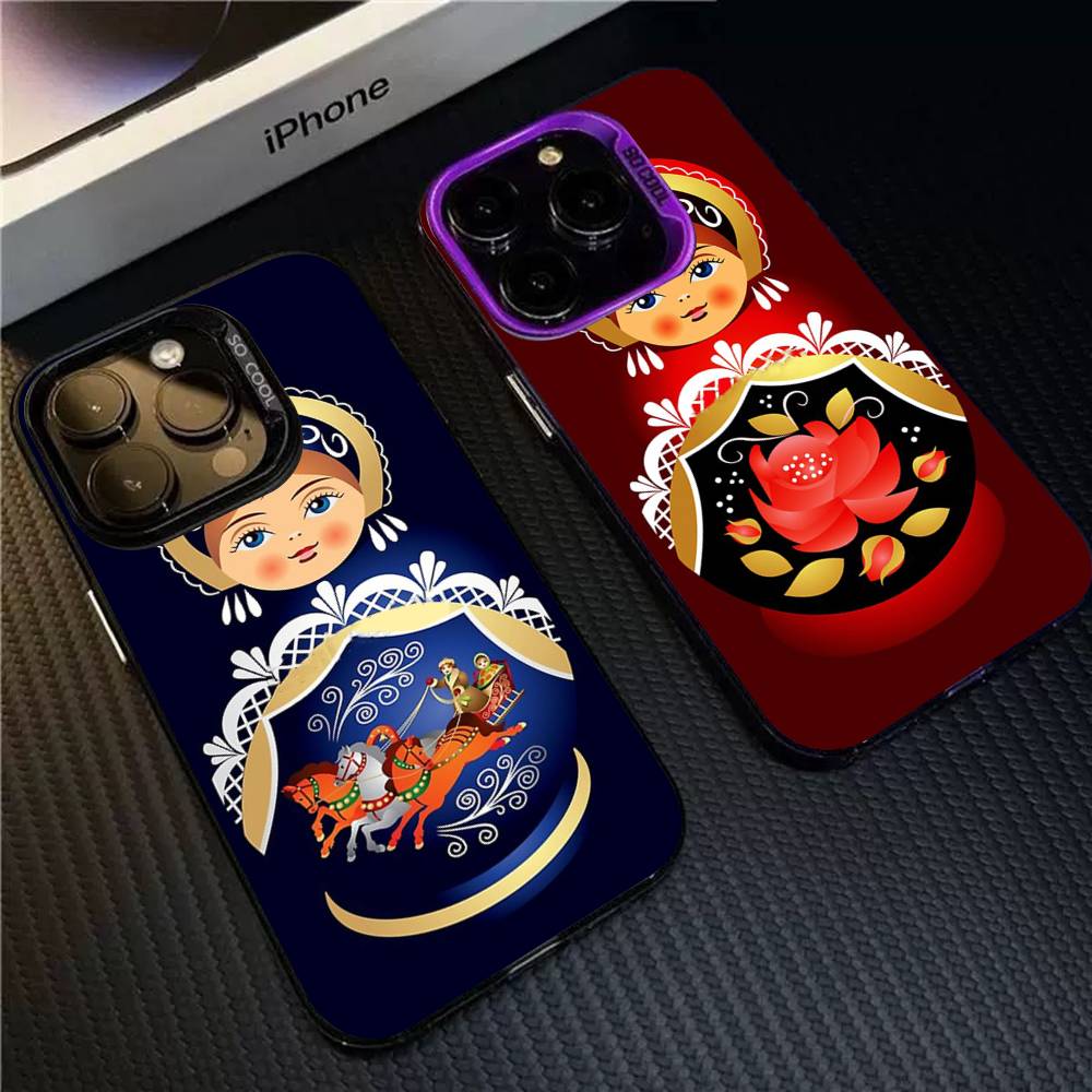 Russian Dolls Matryoshka Cute Phone Case For IPhone 17 16 15 14 13 Pro Max Plus Matte Color Back Cover