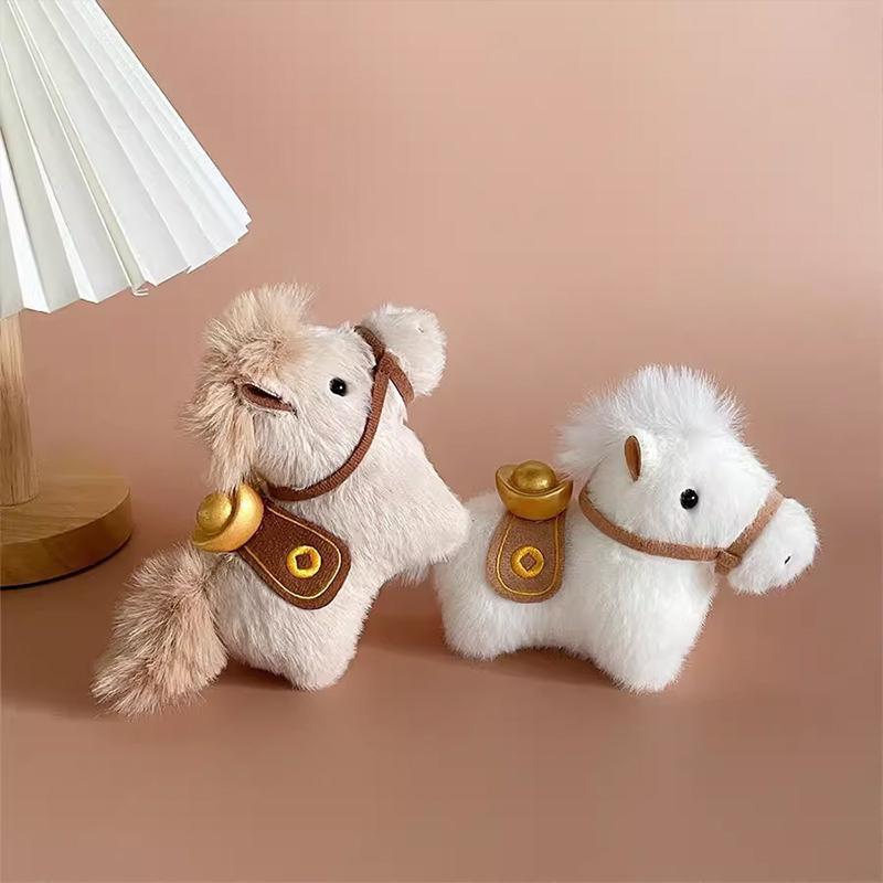 2026 Year Of The Horse Mascot Plush Keychain Pendant Desktop Miniature Horse Ornament