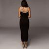 Sexy Skinny Slim Knit Long Dress Spaghetti Strap  Backless Sleeveless Maxi Women Partywear Clubwear Lady Bodycon Elegant Pullover Camisole