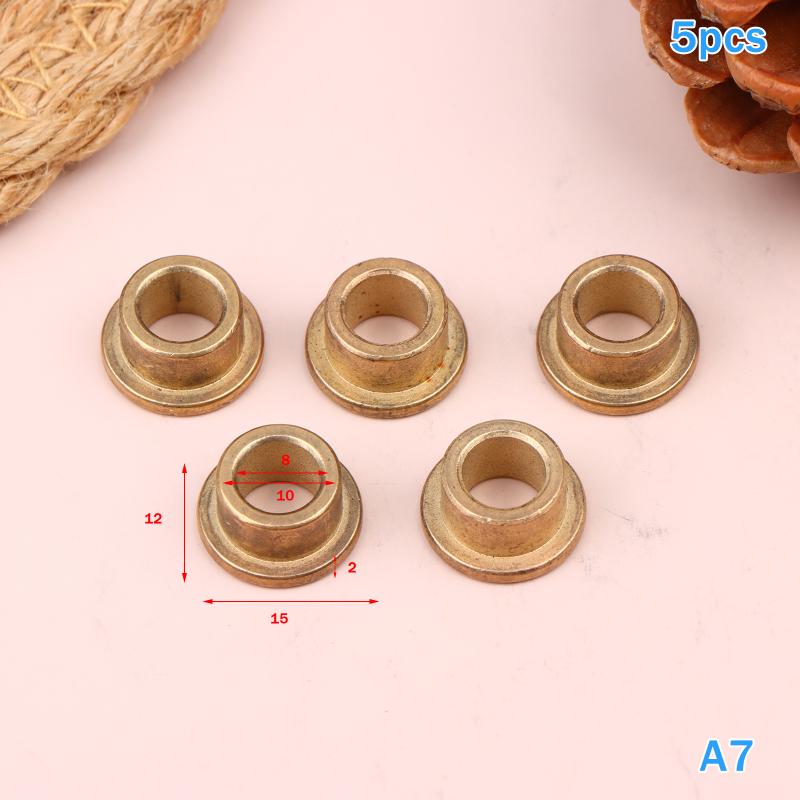 5Pcs Flanging Self-Lubricating Bearing Powder Metallurgy Oil Guide Sleeve With Edge Step Shoulder Flange Bushing Copper Sleeve