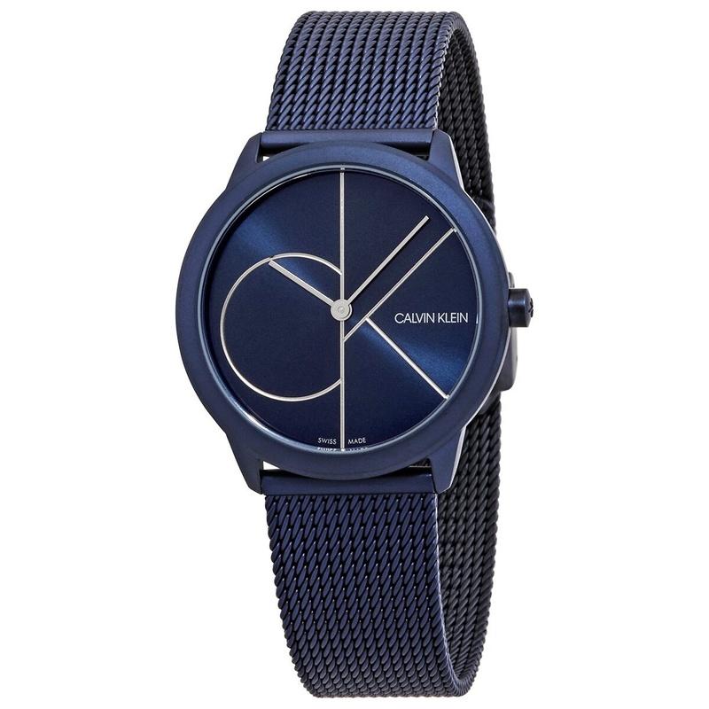 CALVIN KLEIN watch quartz movement stainless steel strap 35mm blue dial women's watch 30 meters waterproof K3M52T5N