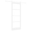 ORKDAL Sliding Door White 83 X 211 Cm Solid Pine Wood and Glass