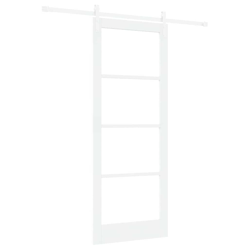 ORKDAL Sliding Door White 83 X 211 Cm Solid Pine Wood and Glass