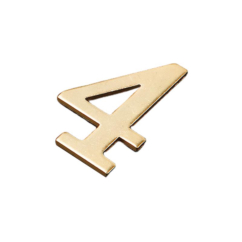 Golden Metal Door Number with Magnets 7*4cm House Number Apartment Door Number for Outdoor Hotel Home Mailbox Label