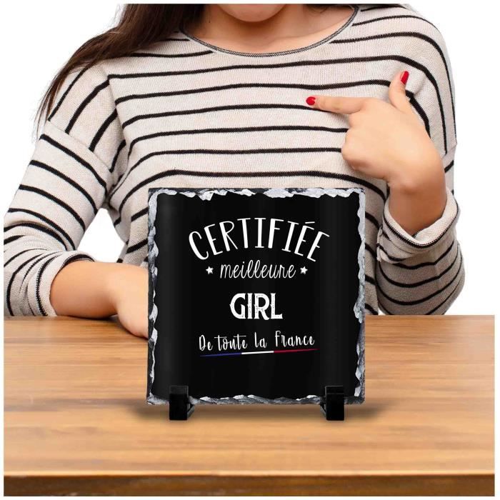 Cadre girl certifiée meilleure dans toute la france noir | Idée Bureau Cadeau Travail Départ Retraite Collègue Anniversaire Noël
