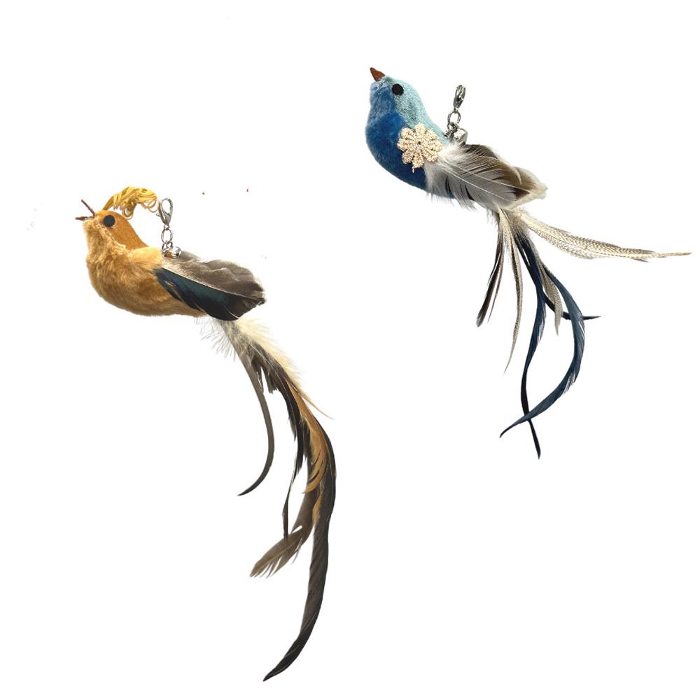 

2pcs Replacement Head for Cat Teaser Funny Cat Stick Toy Rod Feather Bird Pet Toy Supplies