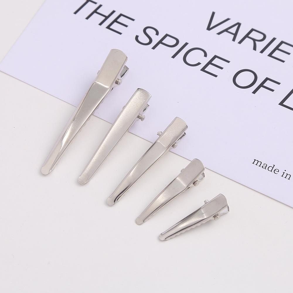 Stylish Silver Duckbill Clip | Handmade Jewelry Accessory | Fishmouth Thin Square Kids' Pointed Hair Clip