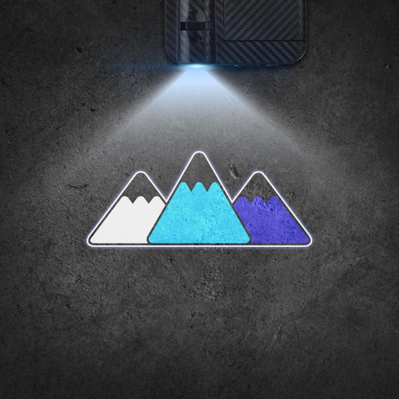 For Snow Mountain Emblem Toyota Prado Hilux Tacoma Tundra Car Door Light Welcome Lamp Wireless Projector Auto Decoration