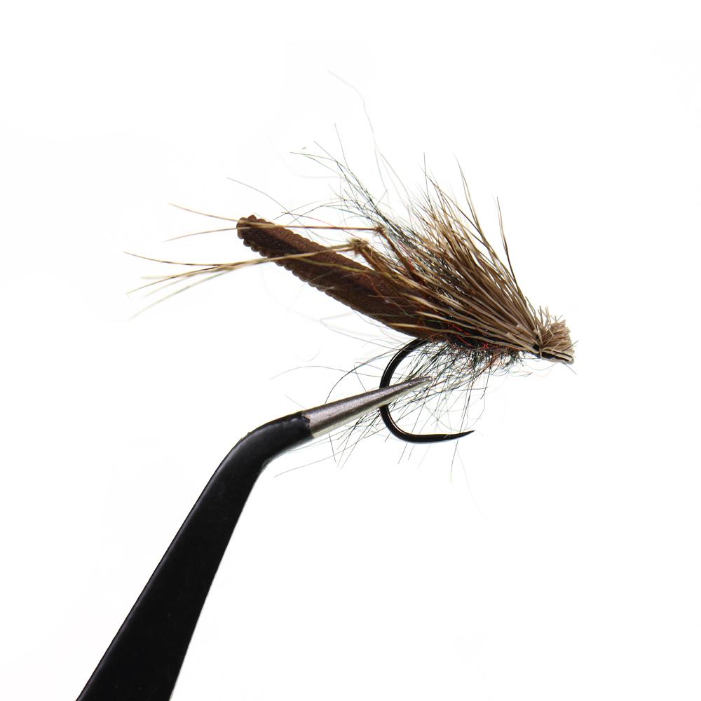 3/6PCS Caddisfly Foam Body Pupa Brown Elk Hair Barbless Hook Floating Dry Fly Mayfly Trout Bass Graying Panfish Fishing Lures