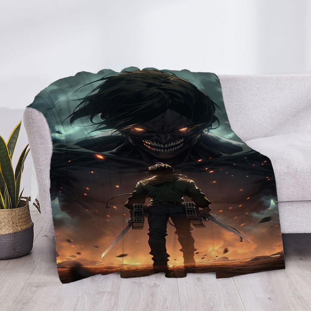 Blanket Attack on Titan Fluffy Soft Blankets & Throws Luxury Cover Plaid Throw Sofa Knee Microfiber H Anime Child Cute Home
