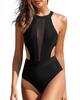 European & American Sexy Backless Printed One-Piece Cut-Out Bikini Swimsuit for Women 2025