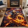 Fiery Skull Rider Adventure Patterned carpet, non slip mat suitable for living room and bedroom sofas