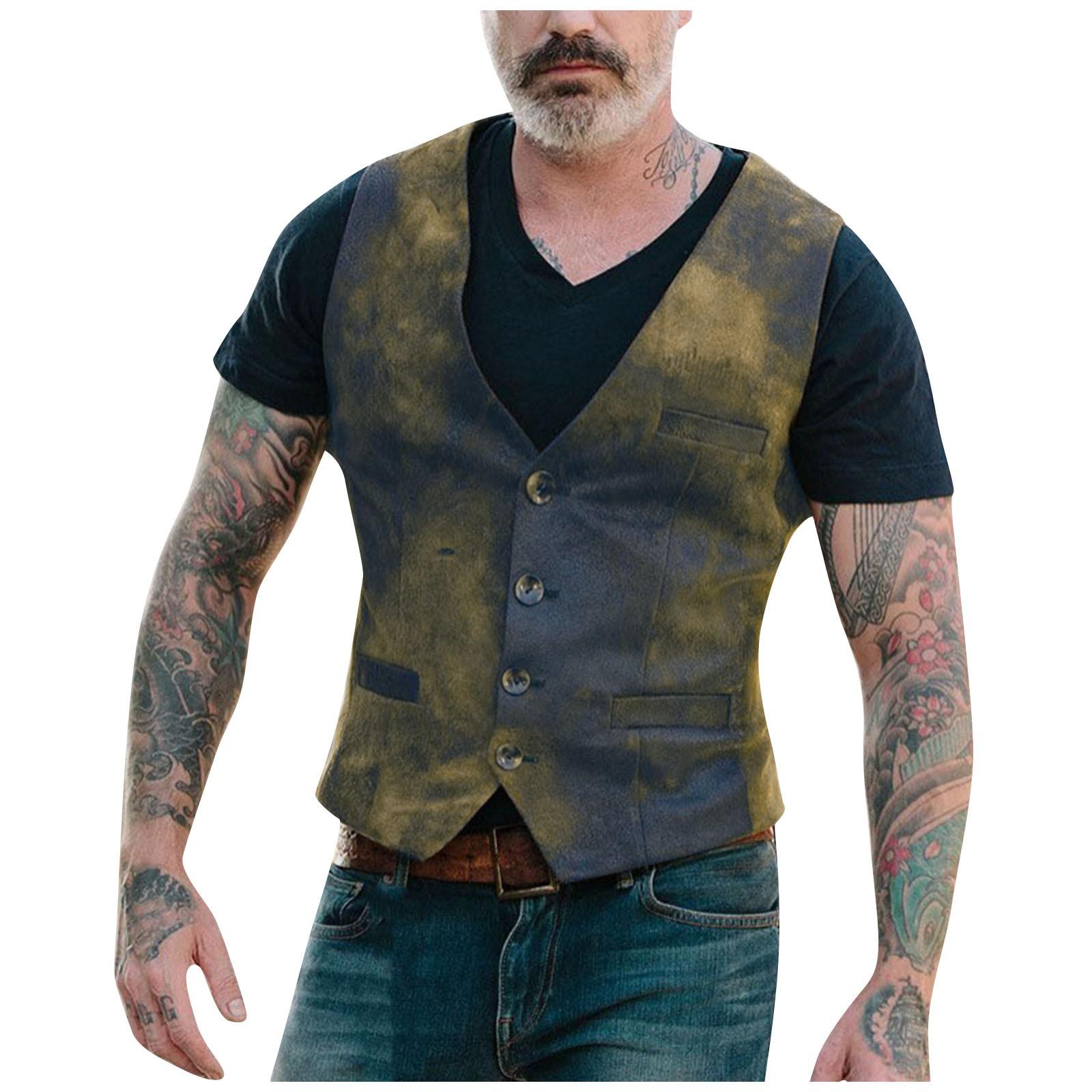 

Мужская модная жилетка в винтажном стиле на весну и осень XL коричневый