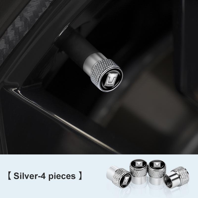 For Great Wall Wey TANK 300 400 500 700 Tank300 GMW 4Pcs Aluminum Alloy Car Wheel Tire Valve Caps Tyre Stem Covers Accessories