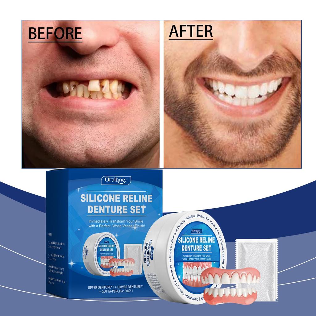 Silicone Denture Set Silicone Material Comfortable Perfect Fit Mouth Cavity No Contain Harmful Substances Not Easily Worn