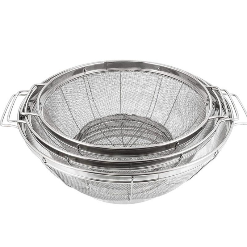 Premium Stainless Steels Strainer Basket For Efficient Draining And Washing Colander with Handle For Kitchen Use