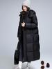 Women's Long Over-the-Knee Korean Style Thickened 95% White Duck Down Jacket - 400g Winter Coat for Couples and Students