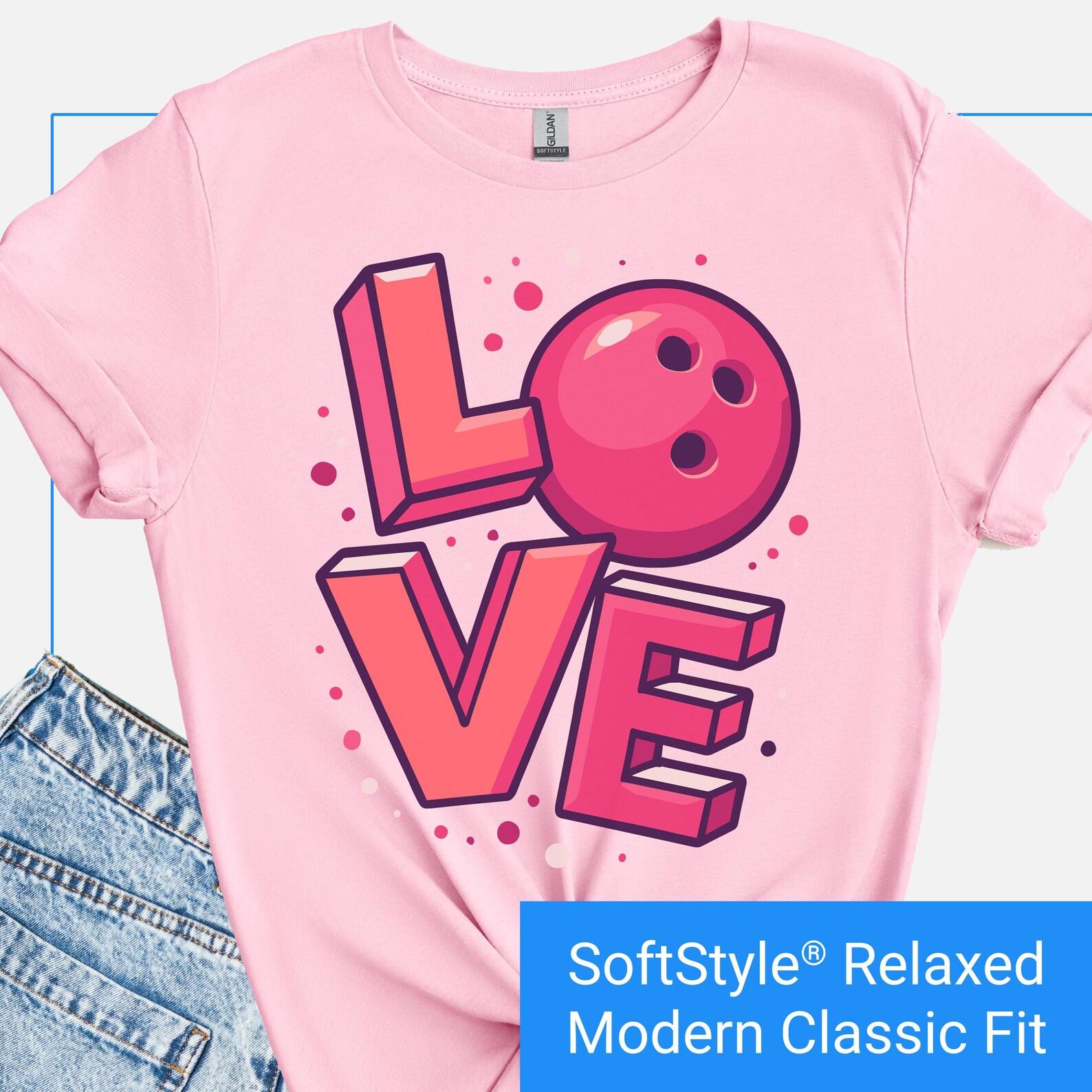 LOVE Bowling Ball Shirt, Bowling Lover T Shirt, Bowling Team Shirt, National Bowling Day TShirt, Women s Bowling Shirt Gift, Bowling Tee S