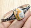 Bumble Bee Jasper 925 Silver Plated Bangle 7" Bohemian Style Gift Trendy C0O33