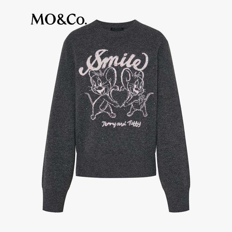 MO&Co. Damen Pullover 100% Wolle Cartoon