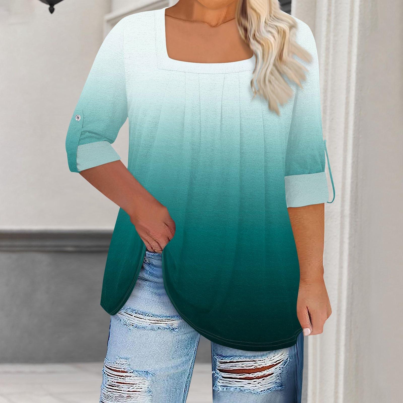 

Женская футболка с принтом, длинные рукава реглан, базовый квадратный топ стандартного размера для повседневной моды XXL