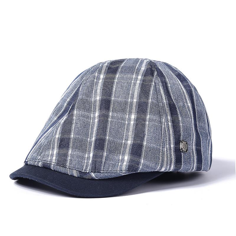 Bavlněný baret Pánská malířská čepice Newsboy čepice Klobouk Rybí kost Osmihranný klobouk