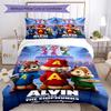 Set Biancheria da Letto 3 Pezzi Alvin e i Chipmunks Copripiumino Chiusura Include 1 Copripiumino e 2 Federe, Morbido e Confortevole per Tutte le Stagioni.