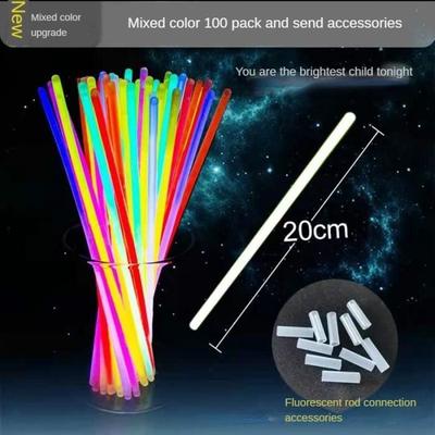 100 bâtons en cuve - Fournitures de fête de anciers lumineux, lueur Shoous coloré dans le noir, adapté à la d