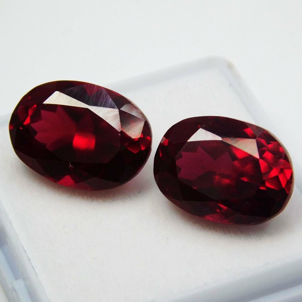 14.20 Ct Natural CERTIFIED Ruby Red Oval Cut Rare Loose Gemstone Pair A-1277456869