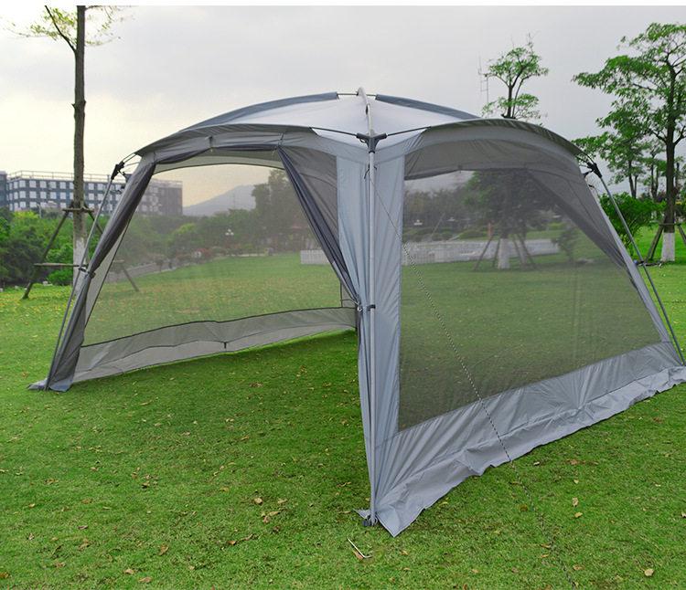 3.65m Foldable Outdoor Camping Gazebo: Sunshade, BBQ, Beach & Leisure Tent