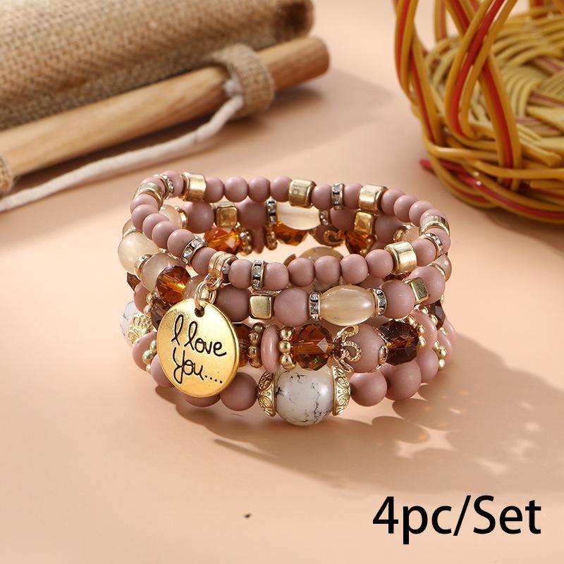 Bohemian bracelet creative tassel multi-layer beaded bracelet
