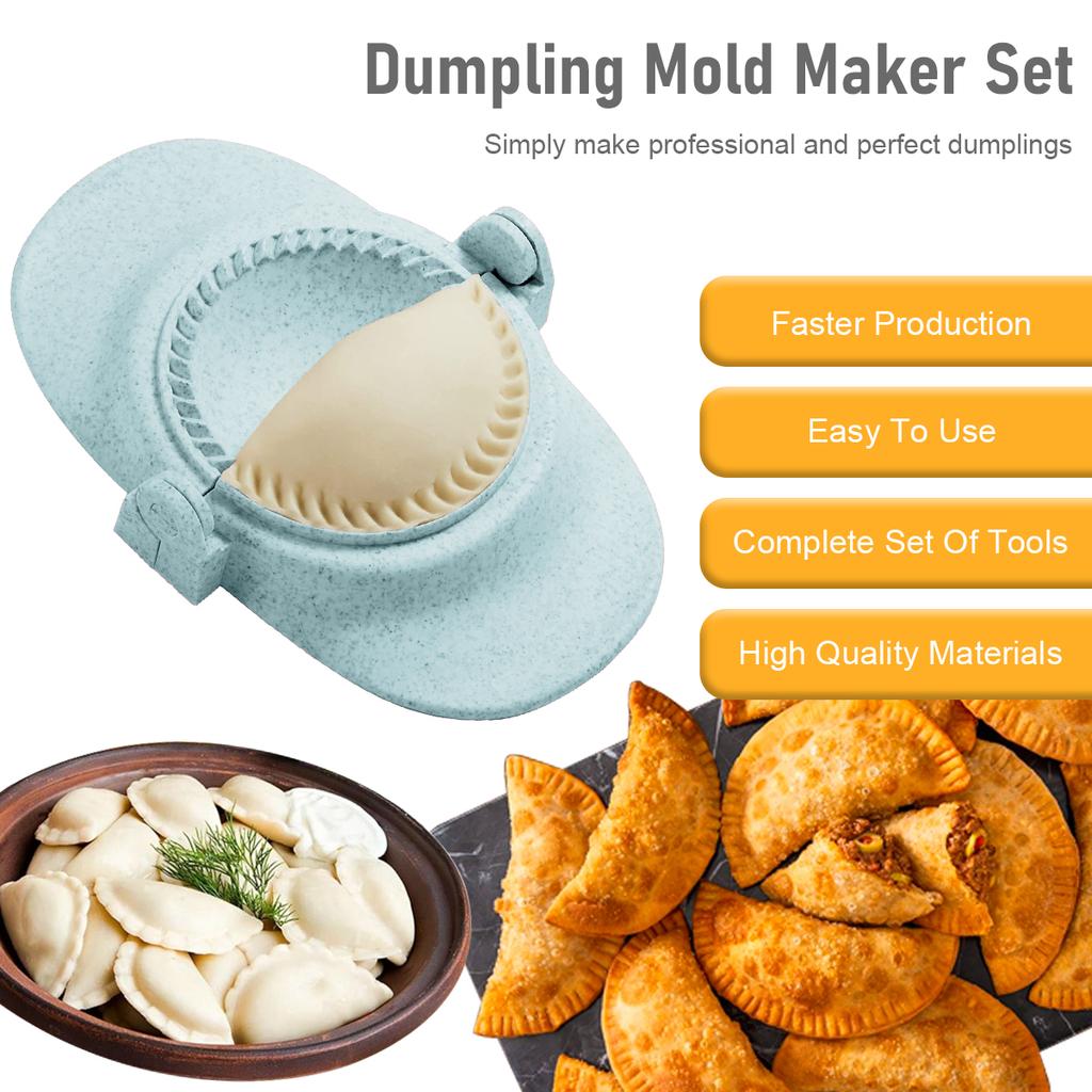 7Pcs Dumpling Maker Reusable Dumpling Press Mold with 3 Dough Cutter and 1 Spoon 304 Stainless Steel Dumpling Maker Machine Safe
