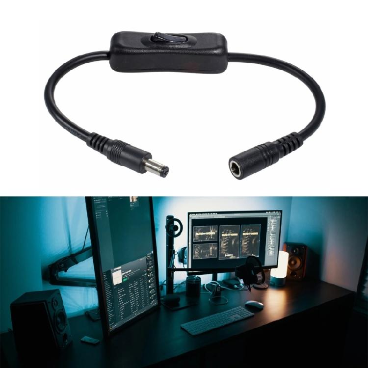 30cm Male to Female 5.5x2.5/5.5x2.1mm Plug DC Power Adapter Cable Extension Cord