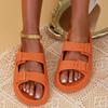Fashion Women's Soft Sole Eva Pillow Slippers Double Buckle Thick Platform Cloud Slides Sandals Woman Summer Non Slip Beach Flip Flops