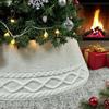 Knitted Christmas Tree Collar Cable Knit Christmas Tree Base Cover for Artificial Trees Rustic Farmhouse Tree Ring for Holiday Home Decor