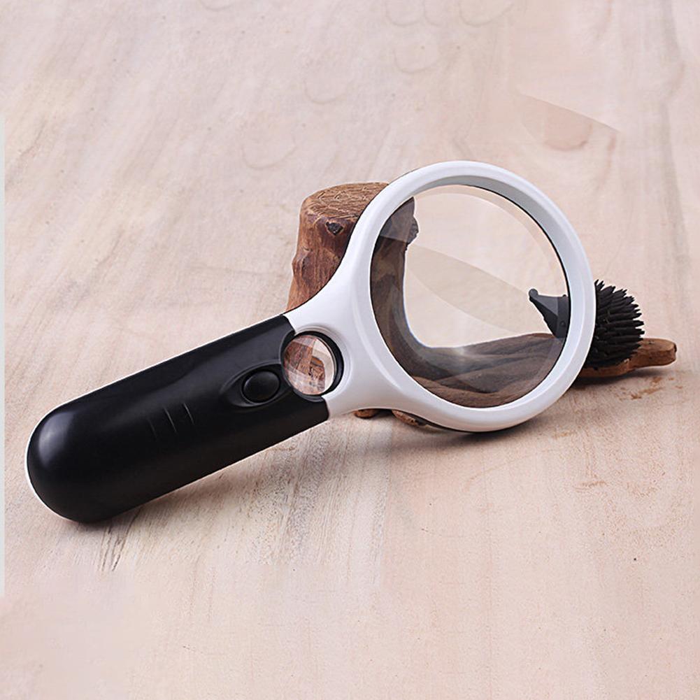 Magnifying Glass With Light, 3X Lighted Magnifying Glass, 3 Led White Lights Handheld Magnifying Glass, Illuminated Magnifier For Reading, Seniors, Je
