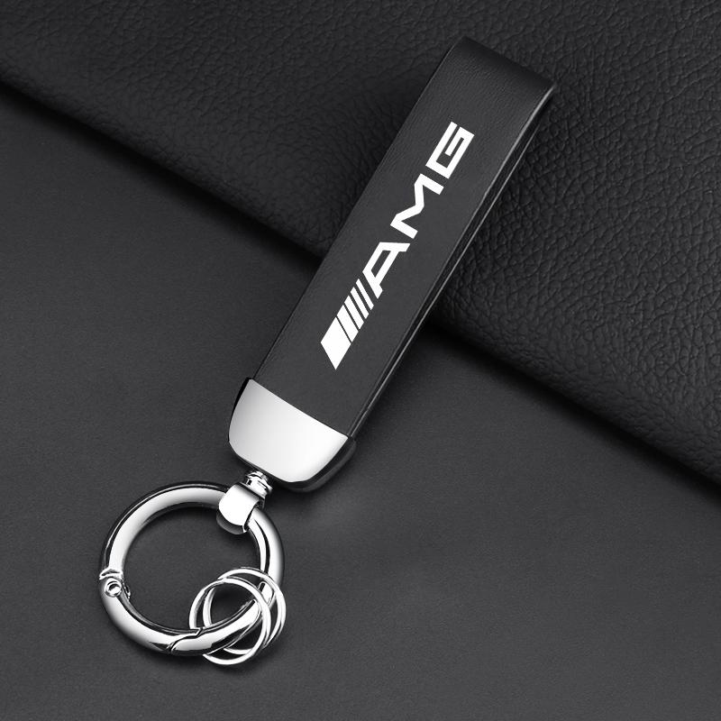 Kovová Kůže LOGO AMG Klíčenka Přívěsek na Klíče Odznak na Auto Příslušenství Pro Mercedes Benz E260 E200 E300 W205 W212 W166 W176 W242 S212 X166