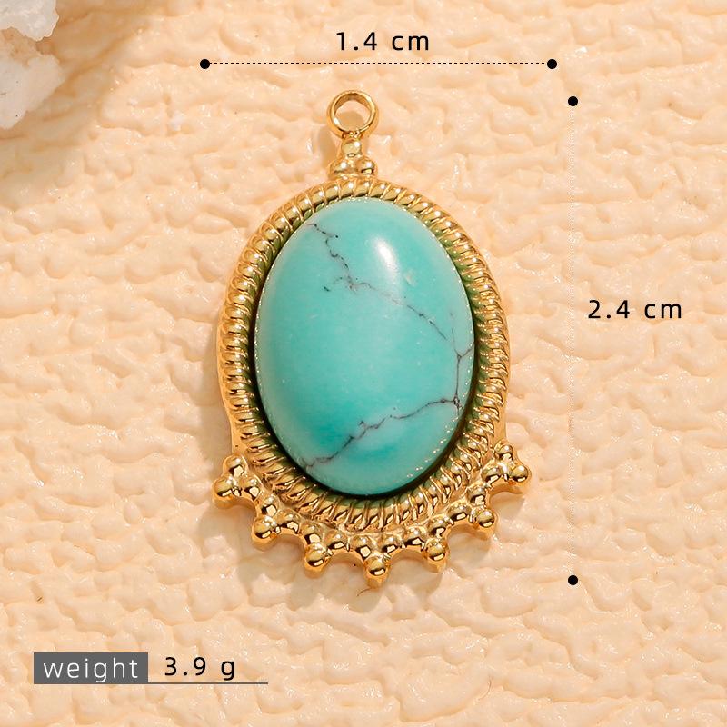 European & American Cross Turquoise Necklace Earrings Pendant Sunflower Charms DIY Sweater Chain for Women