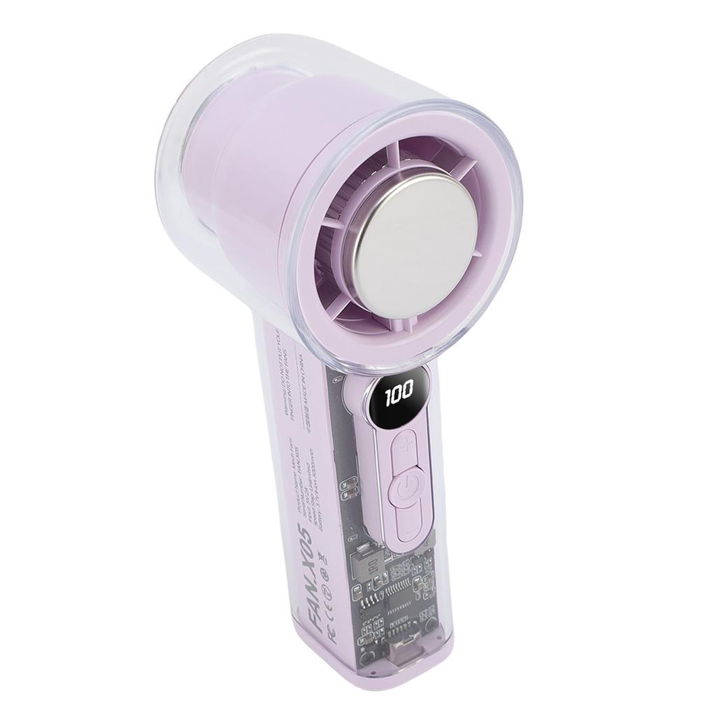 Portable Handheld   Fan Stepless Adjustment Digital Display Silent Small   Cooling Fan for Travel Beach Camping Home