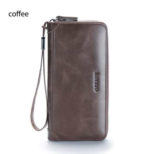 

Ретро длинный кошелек с градиентным цветом, кожа Crazy horse, кошелек-органайзер, кошелек большой вместимости, RFID кофейный