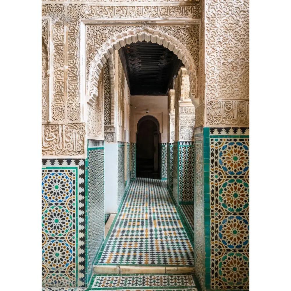Moroccan Door Arab Canvas Print Islamic Muslim Wall Architectural Wall Art Poster for Living Room Bedroom Eid Al-Fitr Home Decor