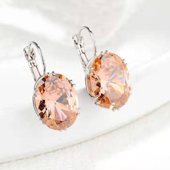 1/2 Pairs Teardrop Earrings Lightweight Sparkling Cubic Zirconia Water-drop Pendant Drop Earrings Jewelry Accessories