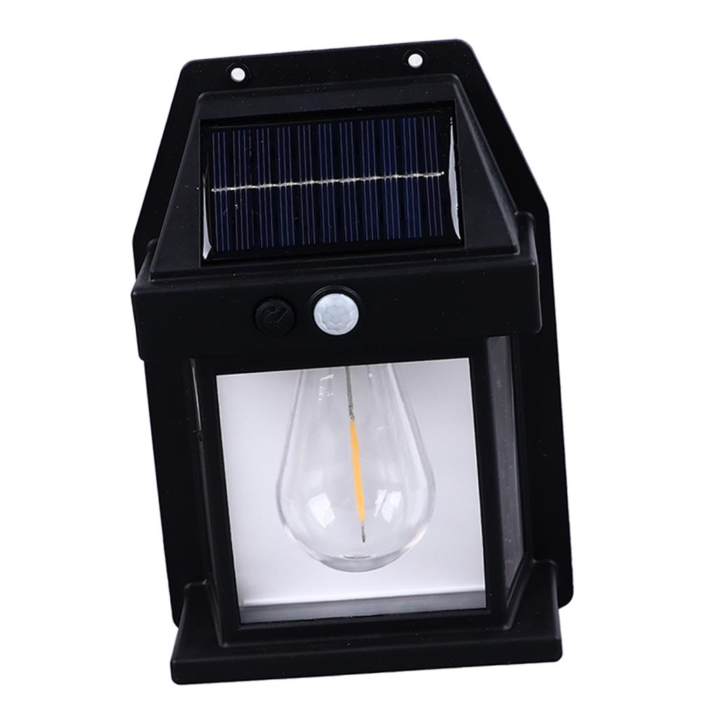 Outdoor Solar Tungsten Wall Light 1800mAh Waterproof Motion Sensing Exterior Wall Mount Lighting