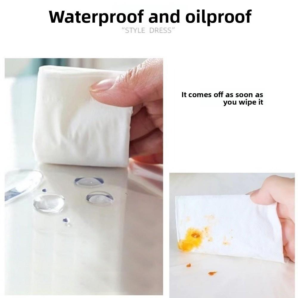 PVC Table Protector Cover Elastic Edge Table Cover New Tablecloth Protector  for 36-68inch