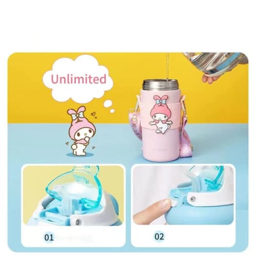 Cinnamoroll, My Melody, and Pompompurin Thermos Water Bottles, Kids Gift, Vacuum Insulated, 500ml, 316 Stainless Steel, Perfect for Commuting, School,