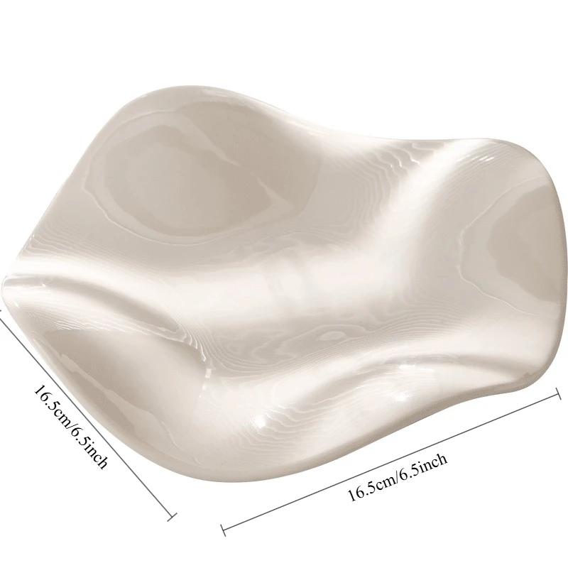 Irregular Flower Special-shaped Jewelry Storage Plate Jewelry Display Plate Electroplated Light Luxury Ceramic Pendulum Plate