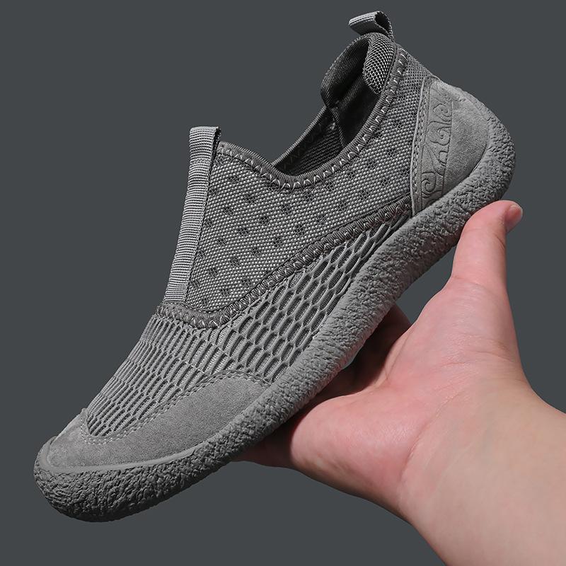

Casual men s shoes one-pedal men s casual single shoes lazy breathable mesh shoes new summer mesh shoes hollow breathable 44 серый