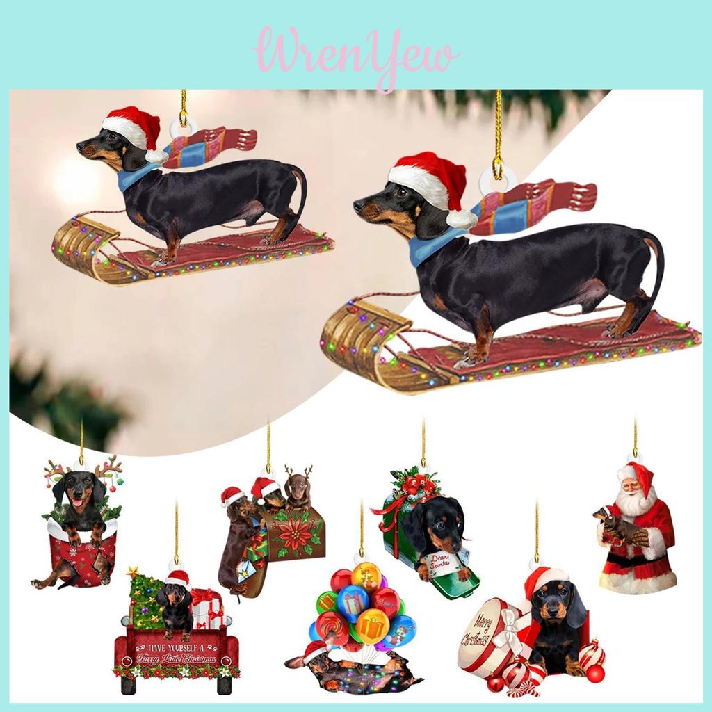 Adorable 2023 New Christmas Dachshund Series Tree Ornament For Home And Car Decor