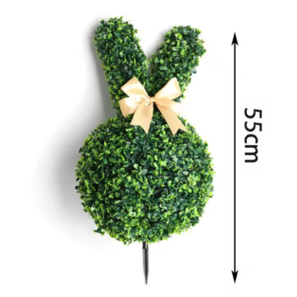 Easter Bunny Topiary Tree Artificial Green Rabbit Plant Garden Stake Outdoor Yard Patio Party Home Decoration Spring Festival